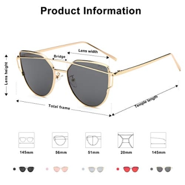 Stylish SOJOS Cat Eye Sunglasses with UV400 Protection