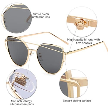 Stylish SOJOS Cat Eye Sunglasses with UV400 Protection
