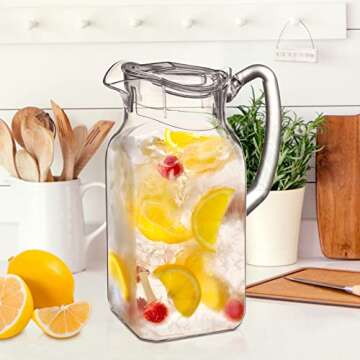 Amazing Abby Acrylic Pitcher - 64 oz BPA-Free Durable Jug
