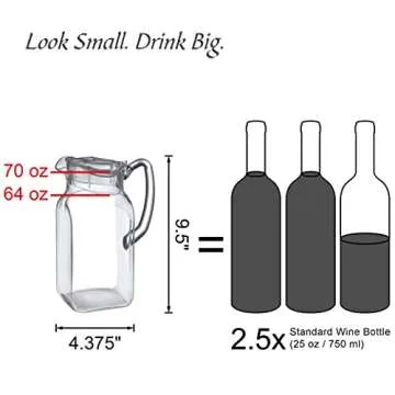 Amazing Abby Acrylic Pitcher - 64 oz BPA-Free Durable Jug