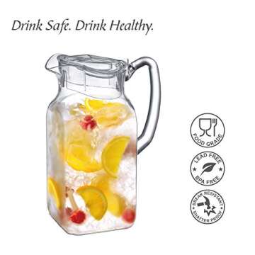 Amazing Abby Acrylic Pitcher - 64 oz BPA-Free Durable Jug