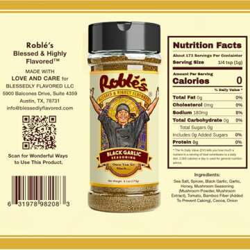 Gourmet Black Garlic Seasoning by Chef Roblé, MSG-Free