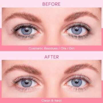 Buqikma Lash Cleaning Kit - Lash Shampoo Kit Eyelash Extension Cleanser for Extensions 60ML with Rechargeable Handheld Lash Fan Dryer Mascara Brush Rinse Bottle Makeup Cleansing Foam for Lash Care