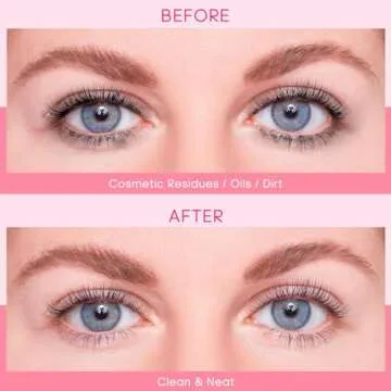 Buqikma Lash Cleaning Kit - Lash Shampoo Kit Eyelash Extension Cleanser for Extensions 60ML with Rechargeable Handheld Lash Fan Dryer Mascara Brush Rinse Bottle Makeup Cleansing Foam for Lash Care