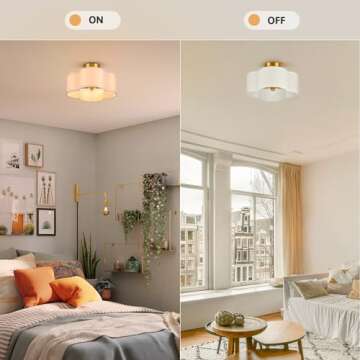 VONLUCE Semi Flush Mount Ceiling Light, 13'' Ceiling Light Fixture with Four Leaf Clover-Shaped, 4-L...