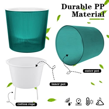 Jspupifip Self Watering Pots - 6 Inch Stylish Planters