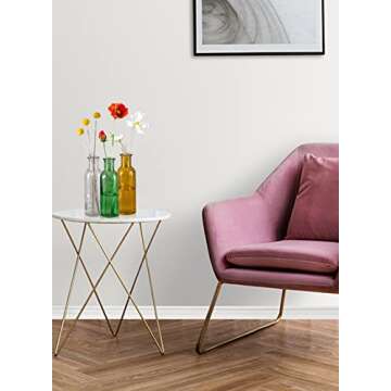 Serene Spaces Living Clear Glass Bud Vases – Vintage Apothecary Jars, Decorative Bottles for Weddings, Antique-Style Centerpieces, and Flower Arrangements - Set of 6 (6.5" Tall & 2" Diameter)