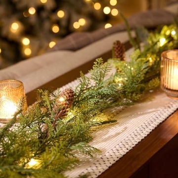 9ft Prelit Norfolk Pine Garland for Festive Decor