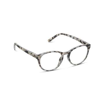 Peepers by PeeperSpecs Canyon Round Blue Light Blocking Reading Glasses, Gray Tortoise, 49 + 2