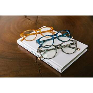 Peepers by PeeperSpecs Canyon Round Blue Light Blocking Reading Glasses, Gray Tortoise, 49 + 2