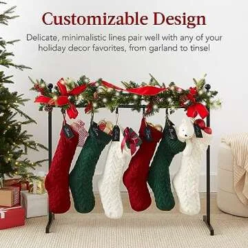 Best Choice 3ft Christmas Stocking Holder Stand with Hooks