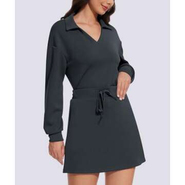 Casly Lamiit Womens 2 Piece Outfits Workout Tennis Skirt Sets Lounge Golf Suit Skorts with Pockets L...