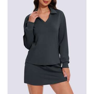 Casly Lamiit Womens 2 Piece Outfits Workout Tennis Skirt Sets Lounge Golf Suit Skorts with Pockets Loose Fit Casual Tops Jogging Sweatsuits Dark Grey XL