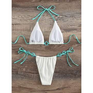 WDIRARA Women's Ring Halter Bikini: Stylish Two Piece Swimwear