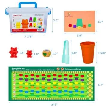 NEOROD Rainbow Counting Bears Educational Toy Set for Kids