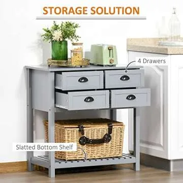 HOMCOM Coffee Bar Cabinet with Ample Storage Space