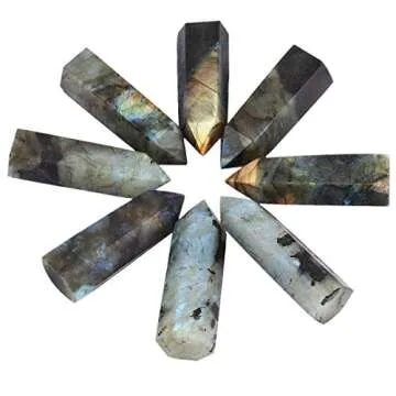Rockcloud Labradorite Healing Crystal Point Wand