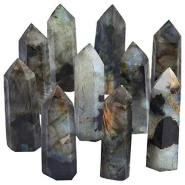Rockcloud Labradorite Healing Crystal Point Wand
