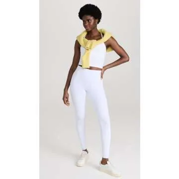 Beyond Yoga Women's Spacedye Slim Racerback Cropped Tank, Cloud White, S