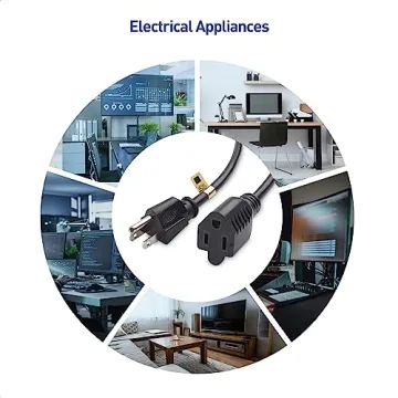 Heavy Duty 1ft Power Extension Cords 2 Pack