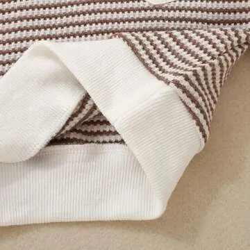 ZAXARRA Baby Boy Fall Clothes Long Sleeve Toddler Boy Waffle Sweatshirt Pullover Tops Pants Infant Fall Winter Outfits (Khaki, 2-3T)