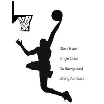 VT Basketball Stickers - Dunking Player Light Switch Wall Decal for Teens