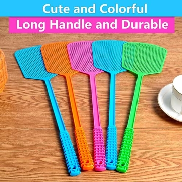 Durable 5 Pack Plastic Fly Swatter for Indoor and Outdoor Use