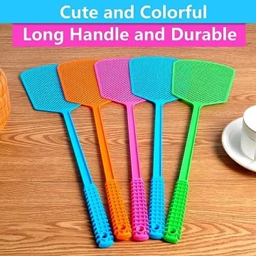 Durable 5 Pack Plastic Fly Swatter for Indoor and Outdoor Use