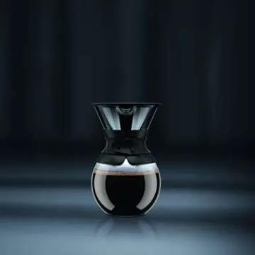 Bodum 34 oz Pour Over Coffee Maker, High-Heat Borosilicate Glass with Reusable Stainless Steel Filte...