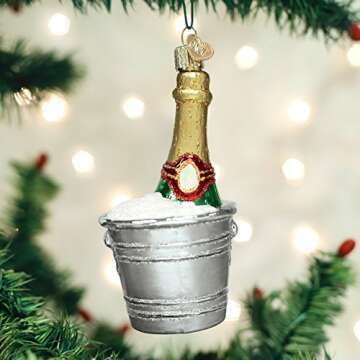 Old World Christmas Ornaments: Adult Beverages Glass Blown Ornaments for Christmas Tree,