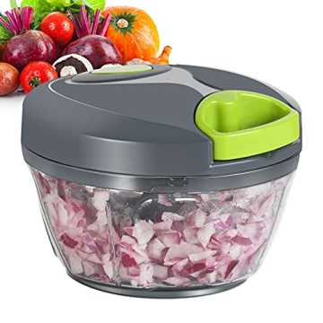 Ourokhome Manual Food Processor - Portable Hand Pull Veggie Chopper for Quick & Easy Meal Prep!