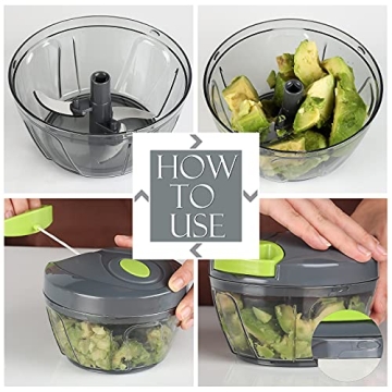 Ourokhome Manual Food Processor Vegetable Chopper Portable Garlic Mincer