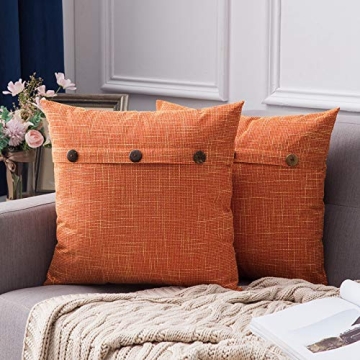 MIULEE Decorative Linen Throw Pillow Covers Set of 2