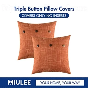 MIULEE Decorative Linen Throw Pillow Covers Set of 2
