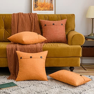 MIULEE Decorative Linen Throw Pillow Covers Set of 2