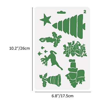 COCODE Christmas Stencils Bullet Journal Template Set of 12 for Card DIY Craft Projects