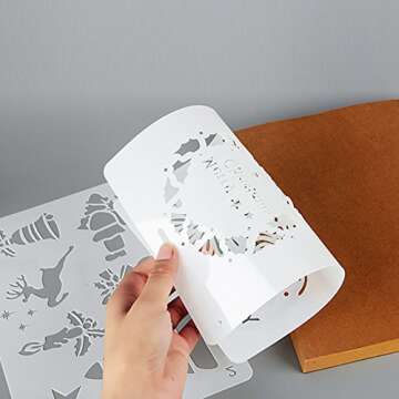 COCODE Christmas Stencils Set of 12 for Holiday Crafts