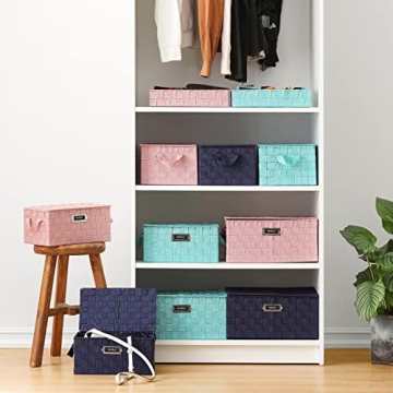 Stylish Motifeur Woven Storage Baskets Set of 3 Green