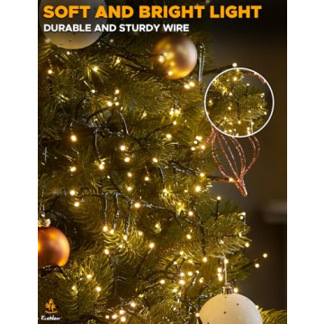 EcoNour 41Ft 1000 LED Cluster Twinkle Lights for Christmas Tree, 8 Modes String Lights for Decoratio...