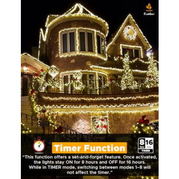 EcoNour 1000 LED Cluster Twinkle Lights for Christmas