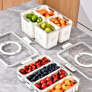 YFUIF Portable Storage Containers for Fresh Fruits