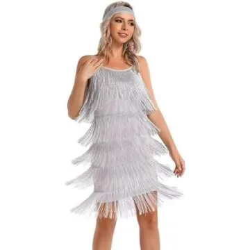 Women's Great Gatsby Flapper Spaghetti Tassel Dress with Headband - Elegant 20s Party Wear!