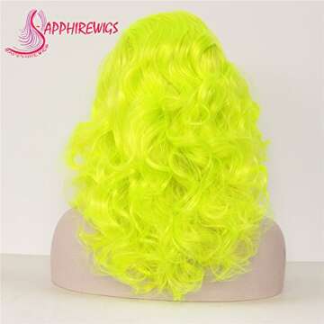 Sapphirewigs Yellow Color Wavy Glueless Synthetic Lace Front Wig Heat Resistant Hand Tied Lace Front Wigs For Women Party