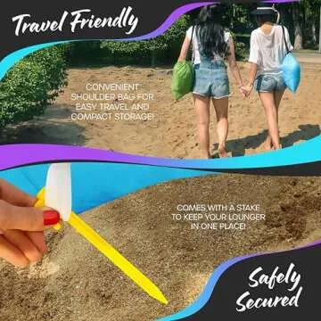 Nevlers Blue & Green Inflatable Couch 2 Pack | 210T Polyester Blow Up Couch | No-Pump Inflatable Chair Set | Sofa Bed Chair w/ 450 lbs. Capacity, Pockets & Carry Bags for Use as Portable Hammock