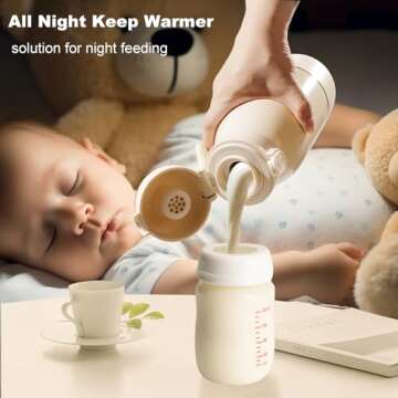Cordless Portable Bottle Warmer, 17oz Big Capacity Travel Warmer for Breastmilk and Baby Formula, Fa...