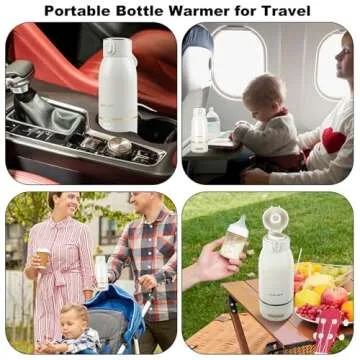 Cordless Portable Bottle Warmer, 17oz Big Capacity Travel Warmer for Breastmilk and Baby Formula, Fast Heating Milk Warmer for Baby with 2Hours Super Fast Charging,149℉ Pasteurization Function
