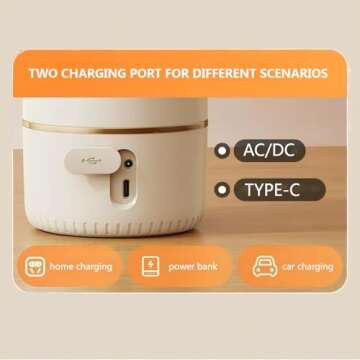 Cordless Portable Bottle Warmer, 17oz Big Capacity Travel Warmer for Breastmilk and Baby Formula, Fast Heating Milk Warmer for Baby with 2Hours Super Fast Charging,149℉ Pasteurization Function