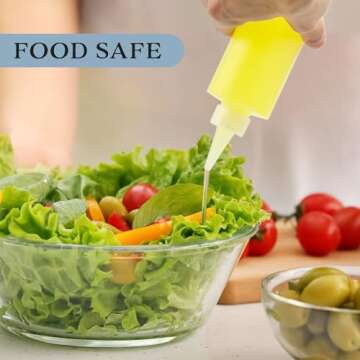 Cornucopia 8oz HDPE Plastic Squeeze Bottles w/Yorker Tips (6-Pack), Empty Refillable Bottles for Arts, Crafts & Kitchen (6 Pack)