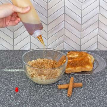 Cornucopia 8oz HDPE Plastic Squeeze Bottles w/Yorker Tips (6-Pack), Empty Refillable Bottles for Arts, Crafts & Kitchen (6 Pack)