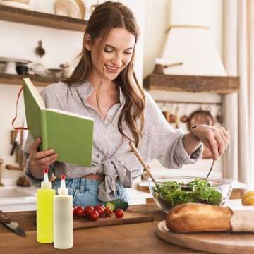 Cornucopia 8oz HDPE Plastic Squeeze Bottles w/Yorker Tips (6-Pack), Empty Refillable Bottles for Arts, Crafts & Kitchen (6 Pack)